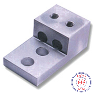 Aluminium Double Barrel Connector, Two Hole Mount